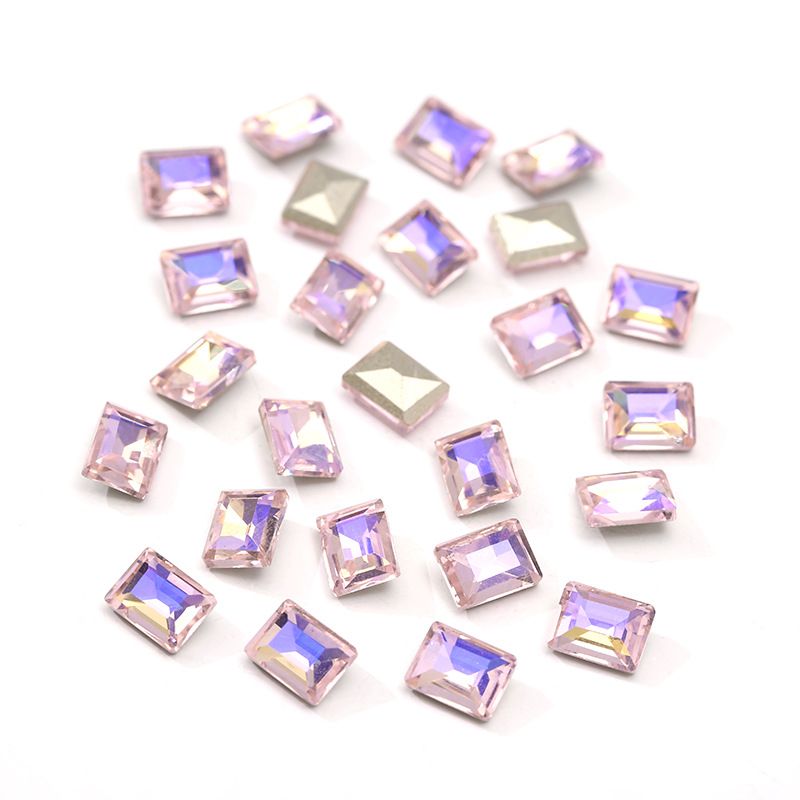 Simple Style Square Glass Nail Decoration Accessories 1 Piece