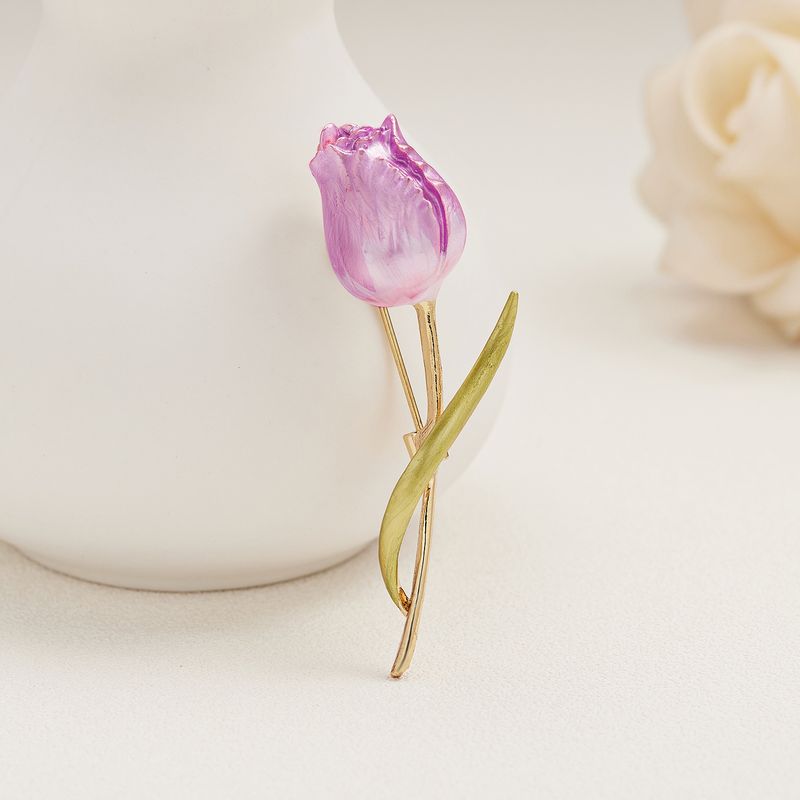 Einfacher Stil Blume Legierung Emaille Frau Broschen