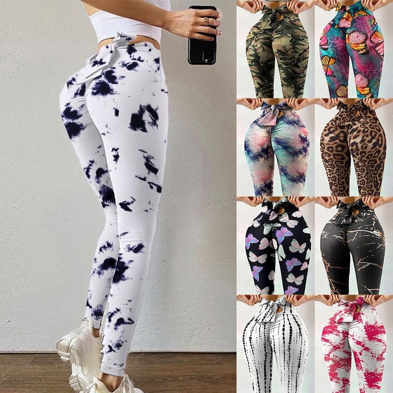 Women's Sports Printing Polyester Printing Active Bottoms Leggings
