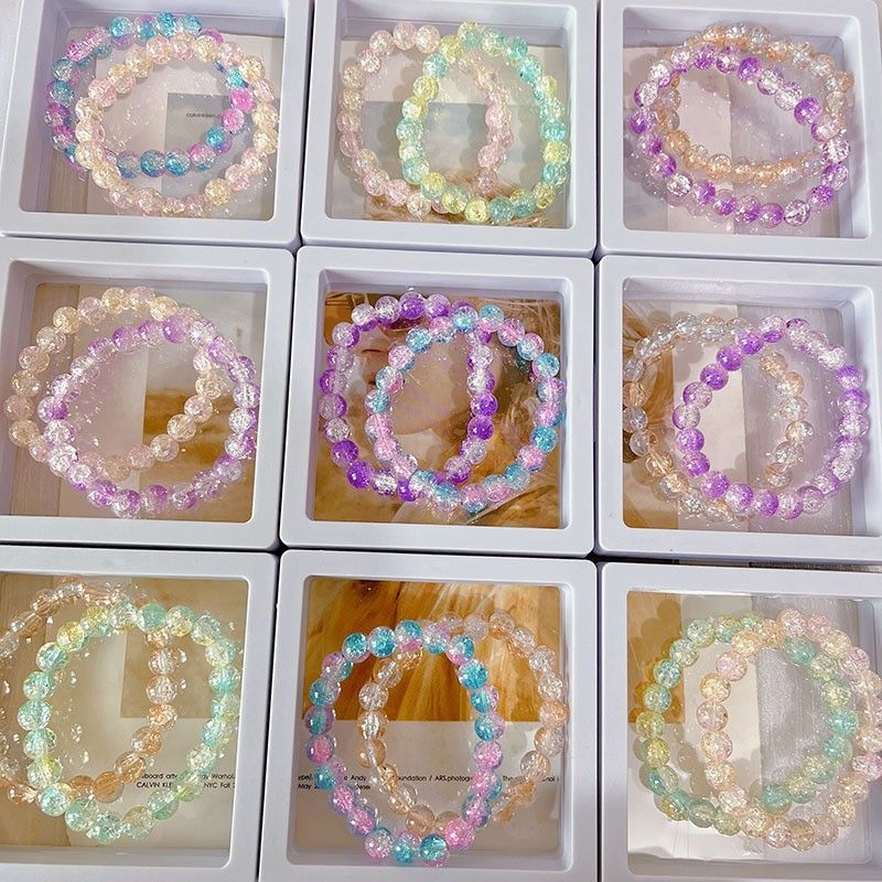 Großhandel Schmuck Dame Farbverlauf Glas Perlen Armbänder