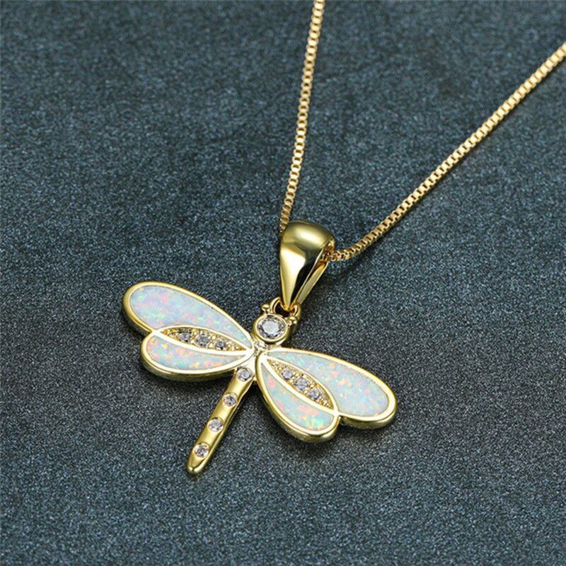 Pastoral Dragonfly Artificial Diamond Alloy Wholesale Pendant Necklace