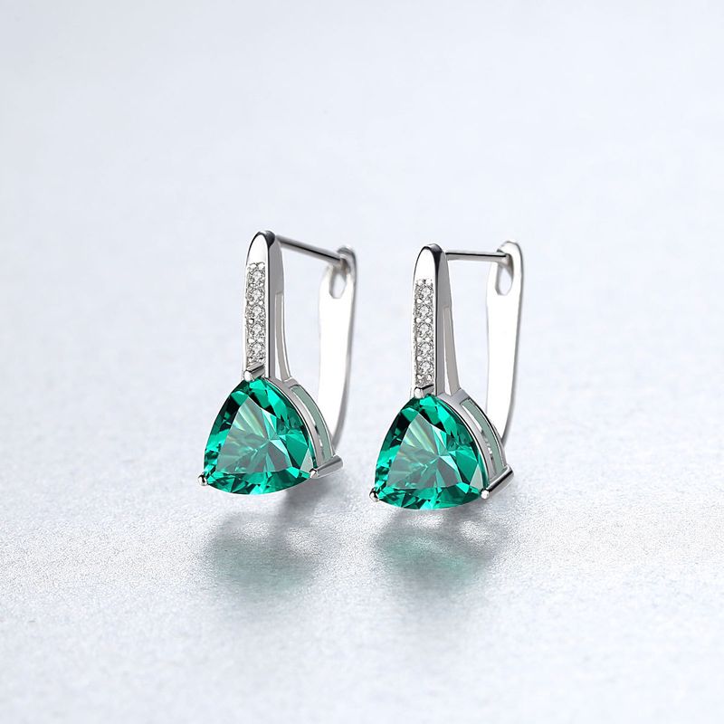 1 Pair Simple Style Geometric Inlay Alloy Artificial Crystal Rhinestones Earrings