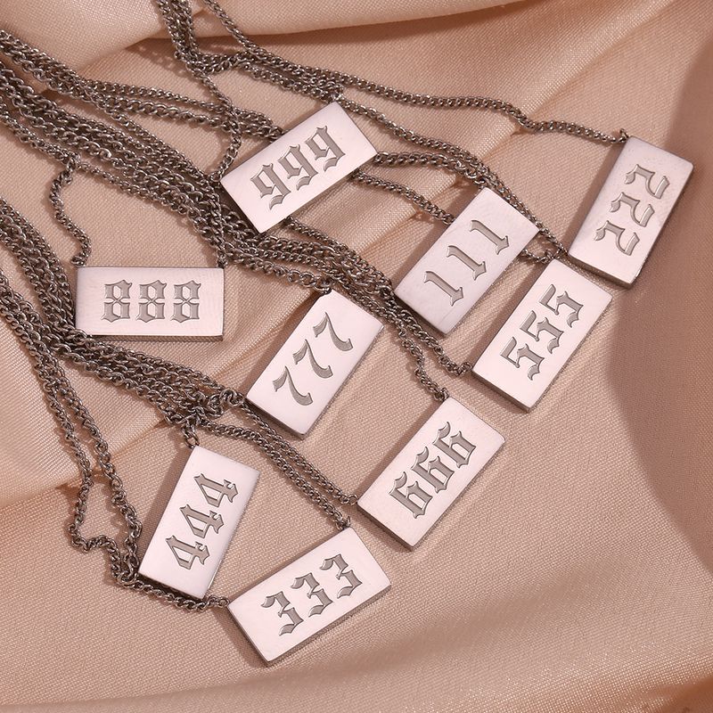 Simple Style Classic Style Number Stainless Steel Necklace