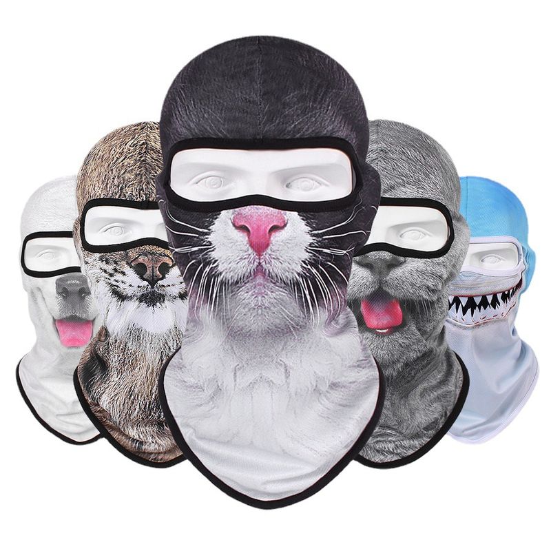 Sweat-absorbent Quick-drying Breathable Mask Men's And Women's Outdoor Cycling Bicycle Sun-proof Headgear Cute Pet Head Cover Animal Scarf