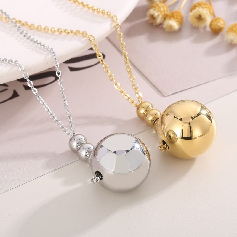 Titanium Steel 18K Gold Plated Casual Simple Style Plating Ball Jewelry Set
