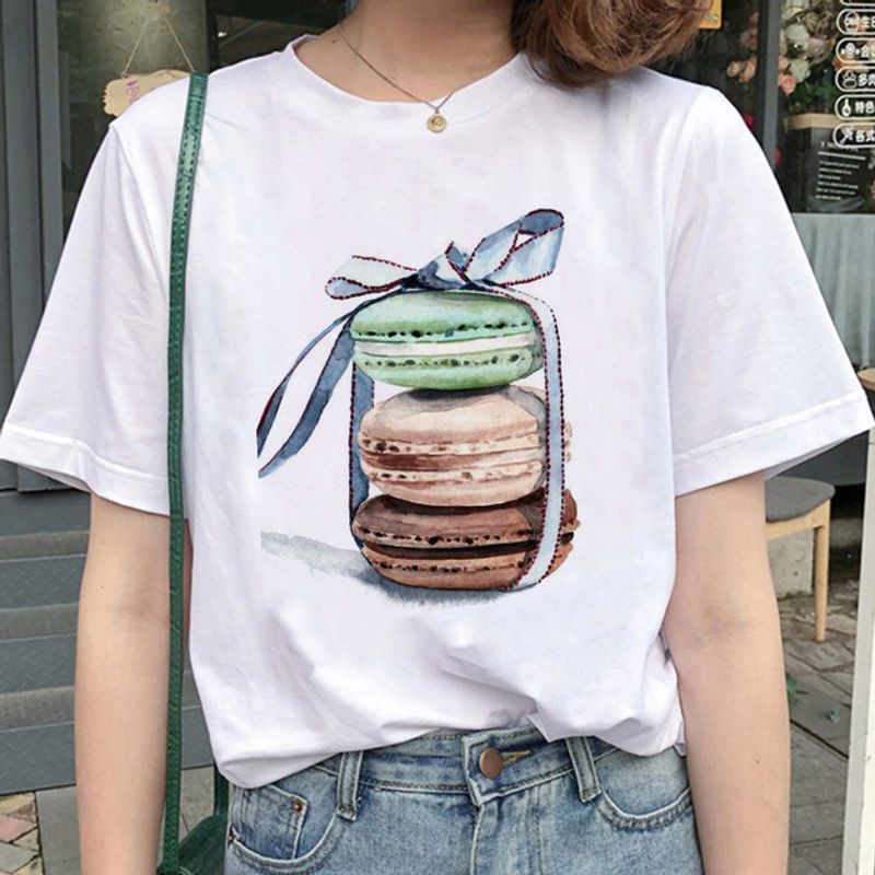 Mujeres Playeras Manga Corta Camisetas Impresión Casual Impresión