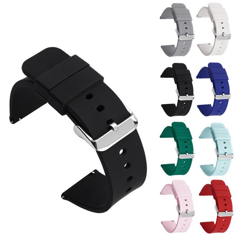 Switch Ear Multi-color Silicone Waterproof Smart Watch Band 16/18/20/22/24mm Quick Release Watchband Accessories