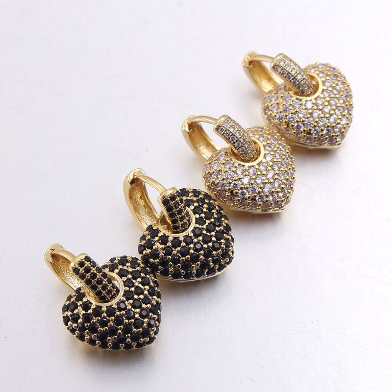 Simple Style Heart Copper Earrings