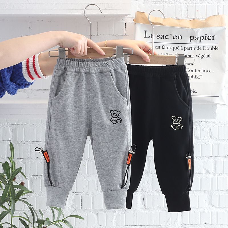 Des Sports Couleur Unie Coton Garçons Pantalon