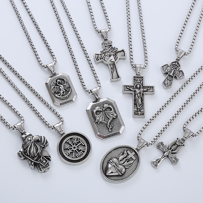 Punk Cool Style Cross 304 Stainless Steel No Inlaid Men'S Necklace Pendant