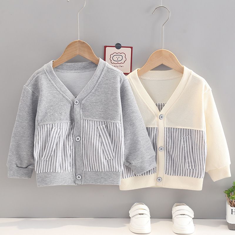 Casual Simple Style Stripe Cotton Boys Outerwear