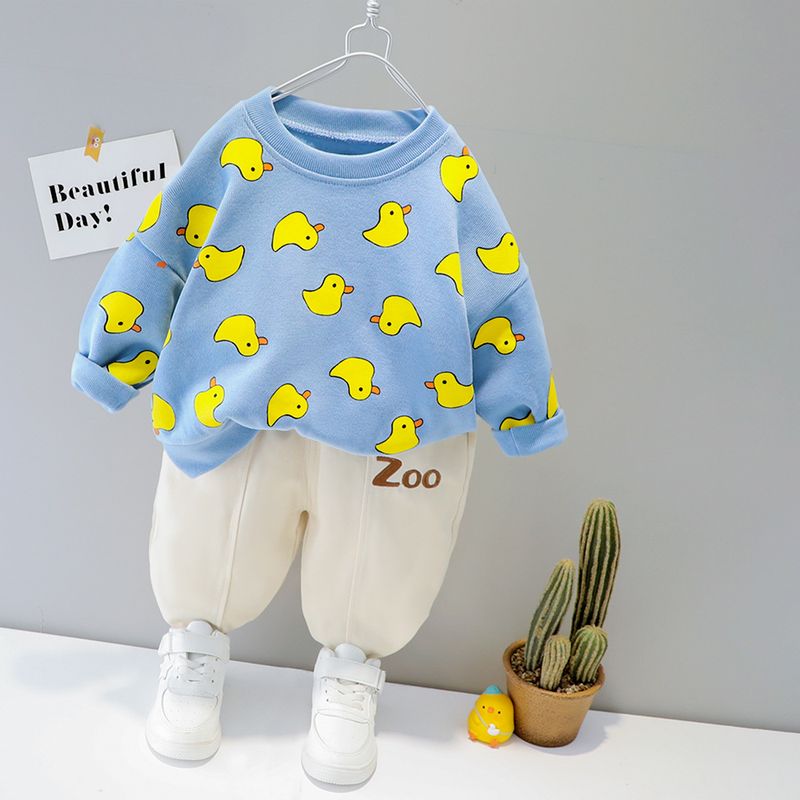 Casual Conejo Letra Pato Algodón Conjuntos De Ropa Para Niños