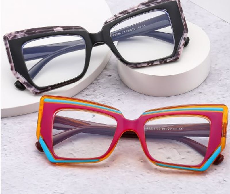 Einfacher Stil Künstlerisch Einfarbig Ac Quadrat Vollbild Optische Gläser