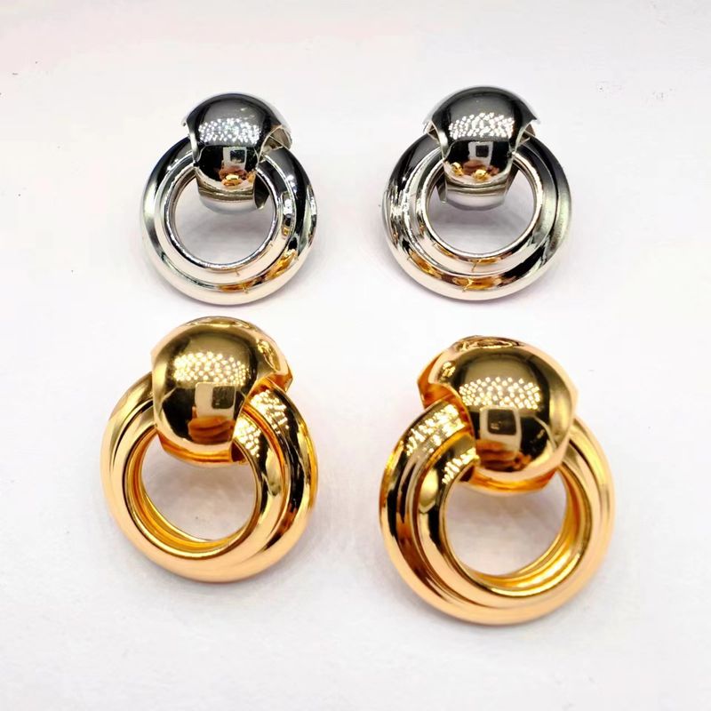 1 Pair Simple Style Streetwear Geometric Plating Iron Earrings