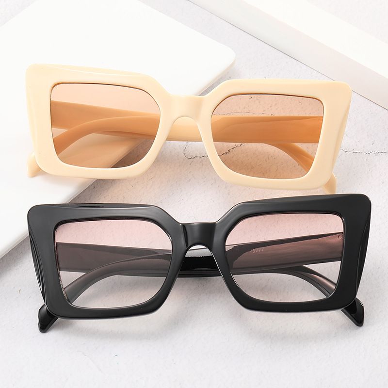 Vacation Solid Color Ac Square Full Frame Women's Sunglasses