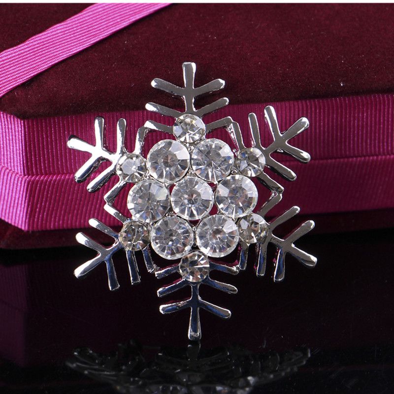 Estilo Simple Copo De Nieve Aleación Diamante De Imitación Embutido Diamantes De Imitación Mujeres Broches