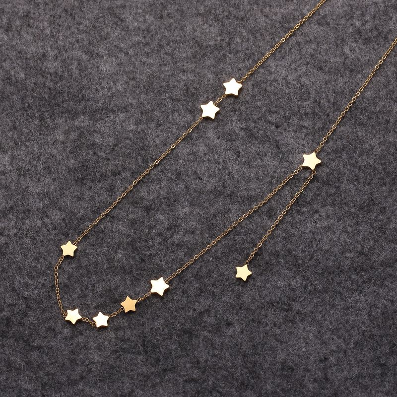 Style Moderne Star Acier Inoxydable Polissage Placage Plaqué Or Collier