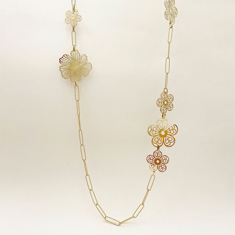 Edelstahl 304 14 Karat Vergoldet Glam Moderner Stil Überzug Blume Halskette