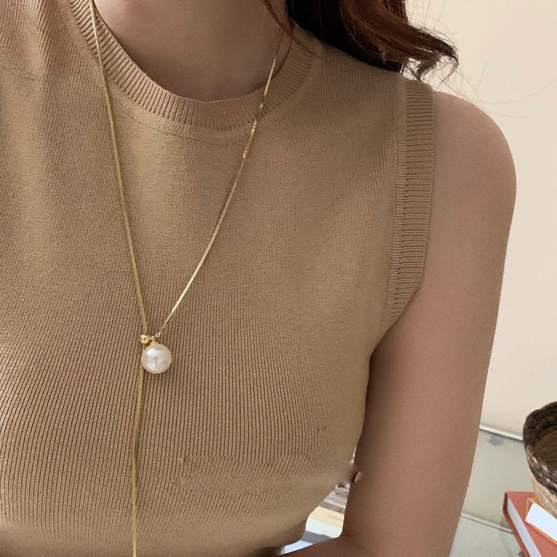 Style Simple Perle Alliage De Gros Collier