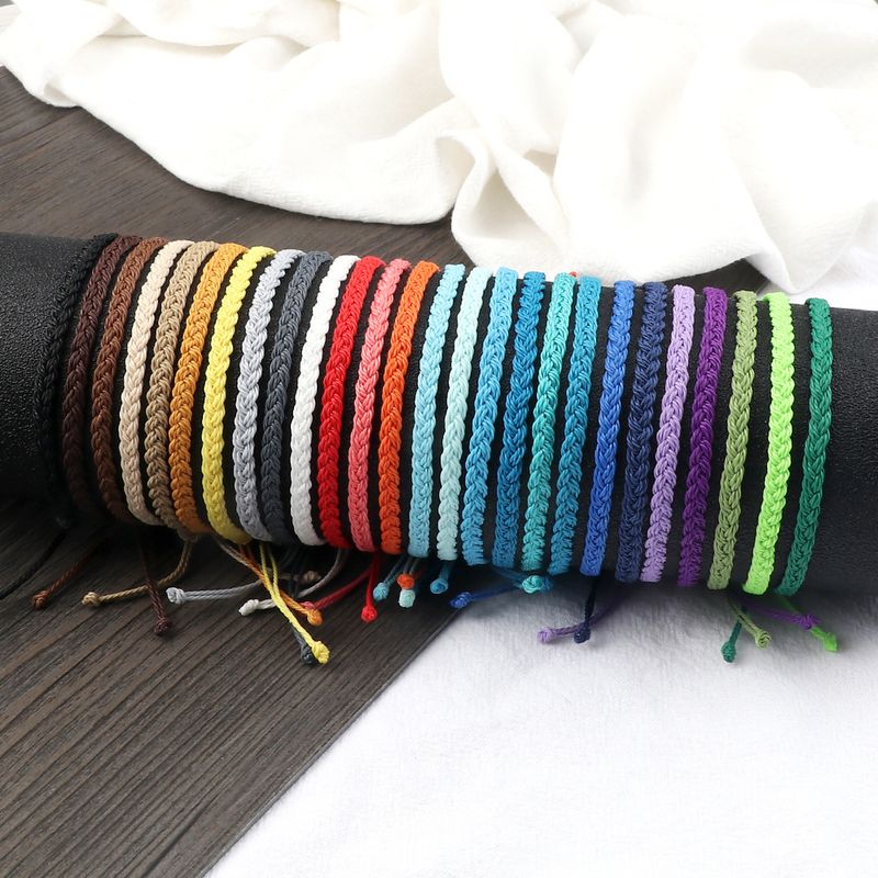 Wholesale Jewelry Casual Simple Style Solid Color Rope Knitting Bracelets