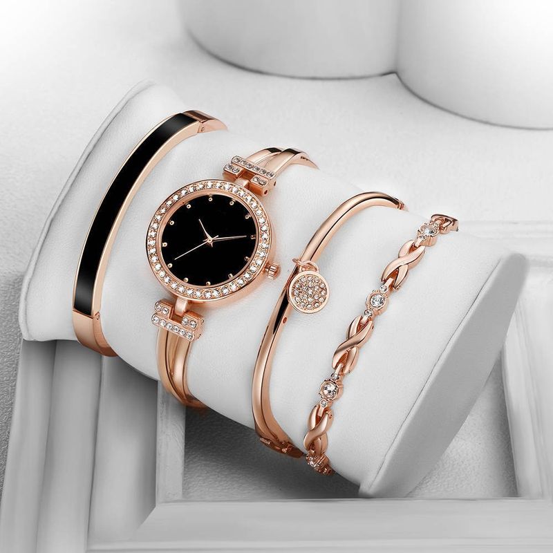 Casual Modern Style Solid Color Jewelry Buckle Quartz Women's Watches