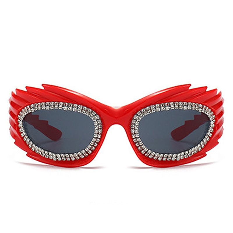 Streetwear Geometric Pc Special-shaped Mirror Diamond Full Frame Women's Sunglasses
