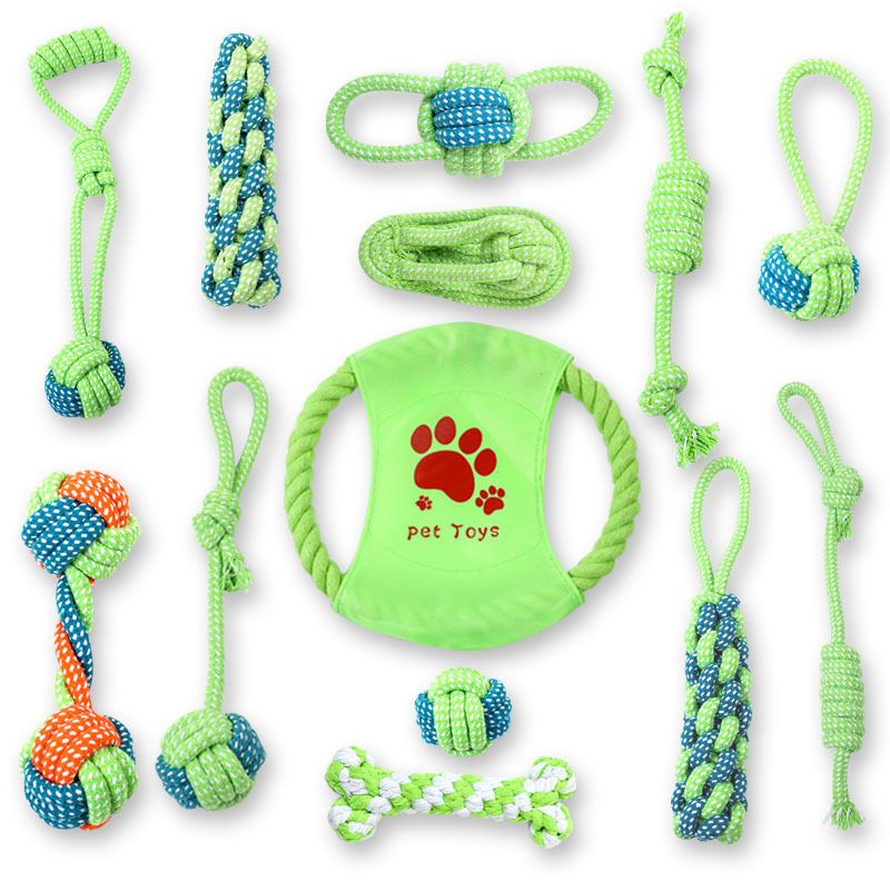 Cute Cotton Rope Bite-resistant Dog Molar Toy Dog Chewing Rope Combination Set
