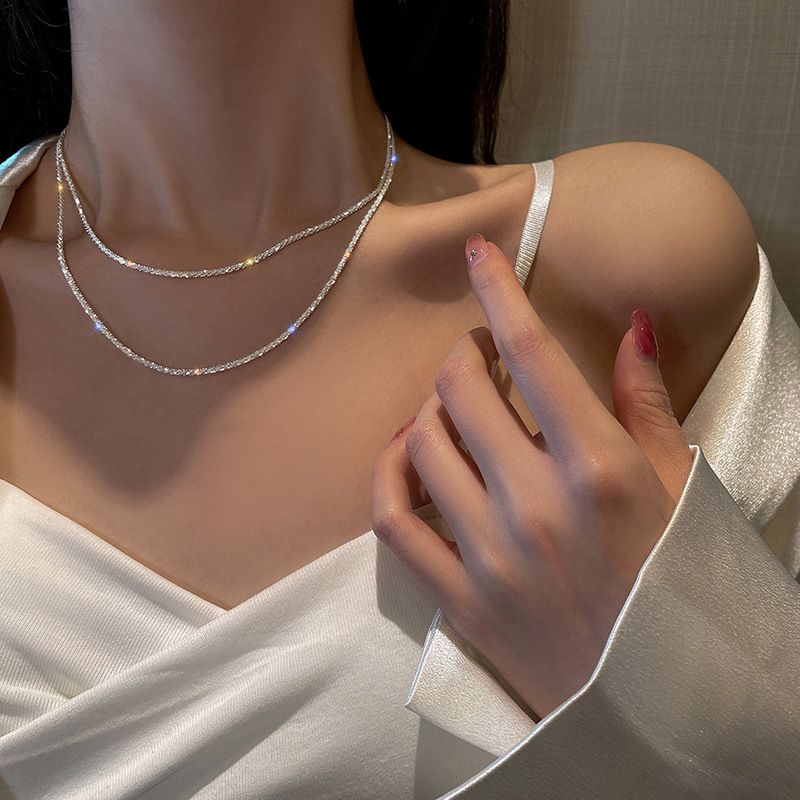 Einfacher Stil Koreanische Art Einfarbig Sterling Silber Halskette In Masse