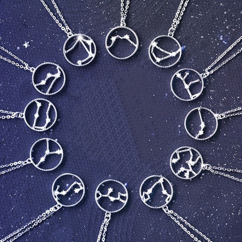 Style Classique Constellation Pierres Précieuses Artificielles Alliage De Gros Pendentif