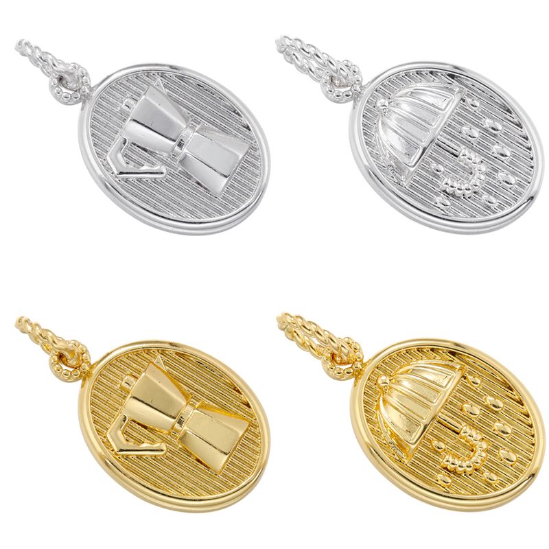 Casual Simple Style Umbrella Copper Plating Inlay Zircon 18k Gold Plated Charms