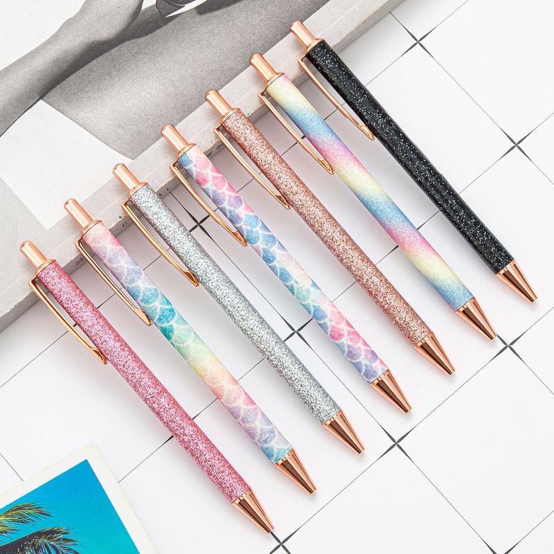 قلم ضغط متعدد-قلم حبر كروي معدني ملون ، قلم ضغط من النوع اللطيف اللون
