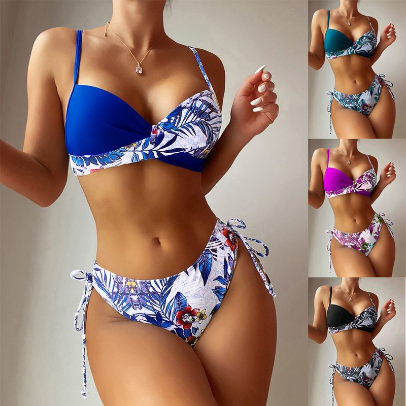 Women's Flower Printing 2 Pieces Set Bikinis