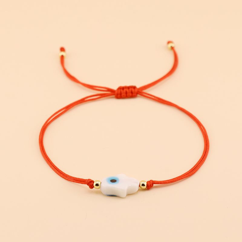 Wholesale Jewelry Retro Devil's Eye Palm Glass Rope Beaded Bracelets