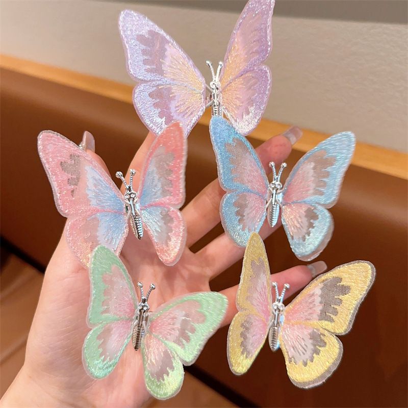 Cute Sweet Butterfly Synthetics Gauze Hair Clip