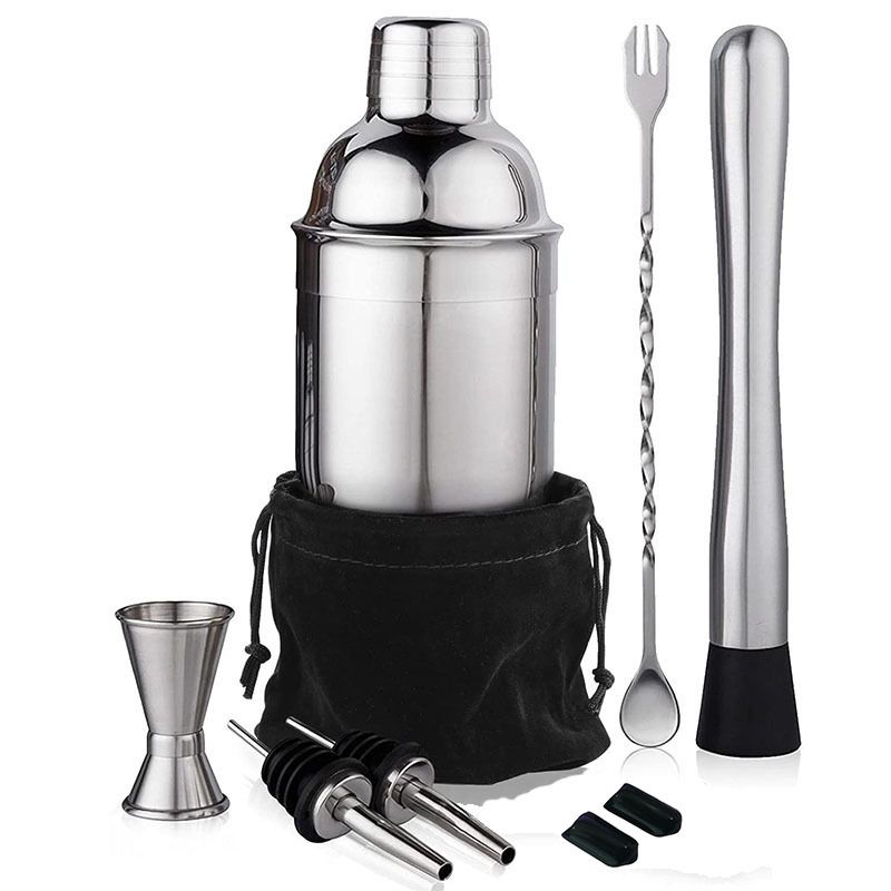 Retro Solid Color Stainless Steel Cocktail Shaker 1 Set