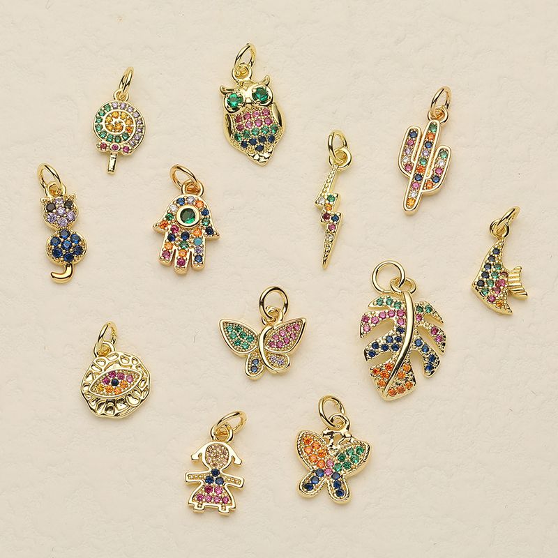 Ig Style Geometric Copper Plating Inlay Zircon Charms Jewelry Accessories
