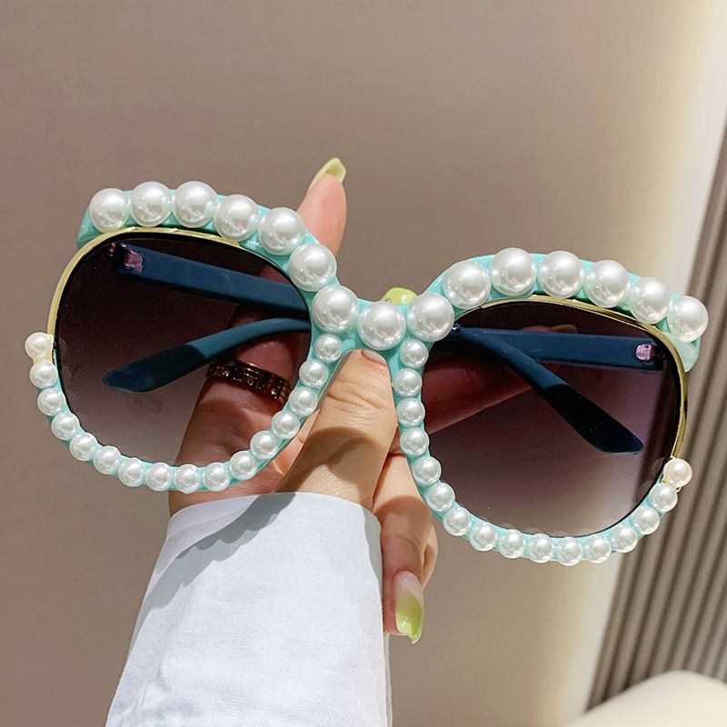 Elegant Basic Solid Color Pc Oval Frame Full Frame Women's Sunglasses