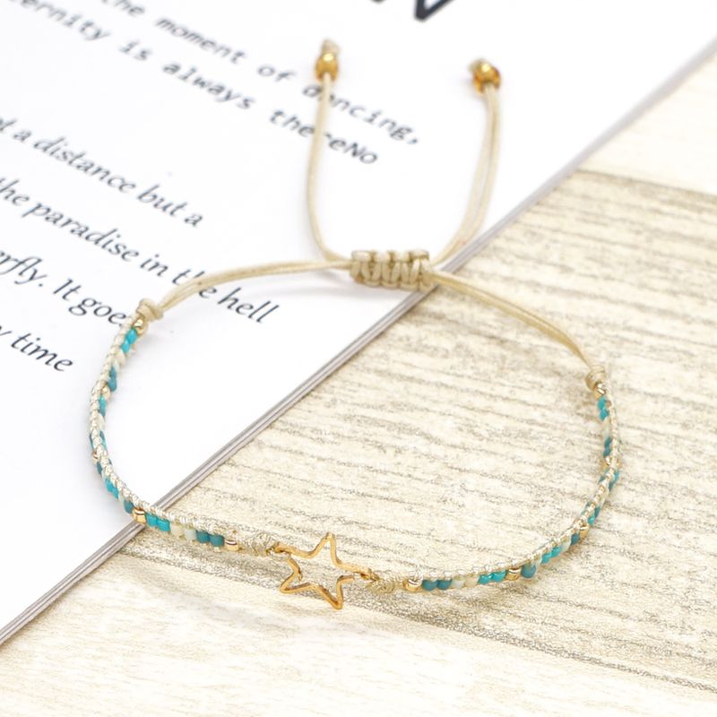 Simple Style Pentagram Seed Bead Beaded Knitting Unisex Drawstring Bracelets