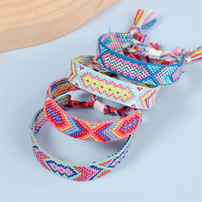 Bohemian Color Block Rope Knitting Tassel Unisex Bracelets