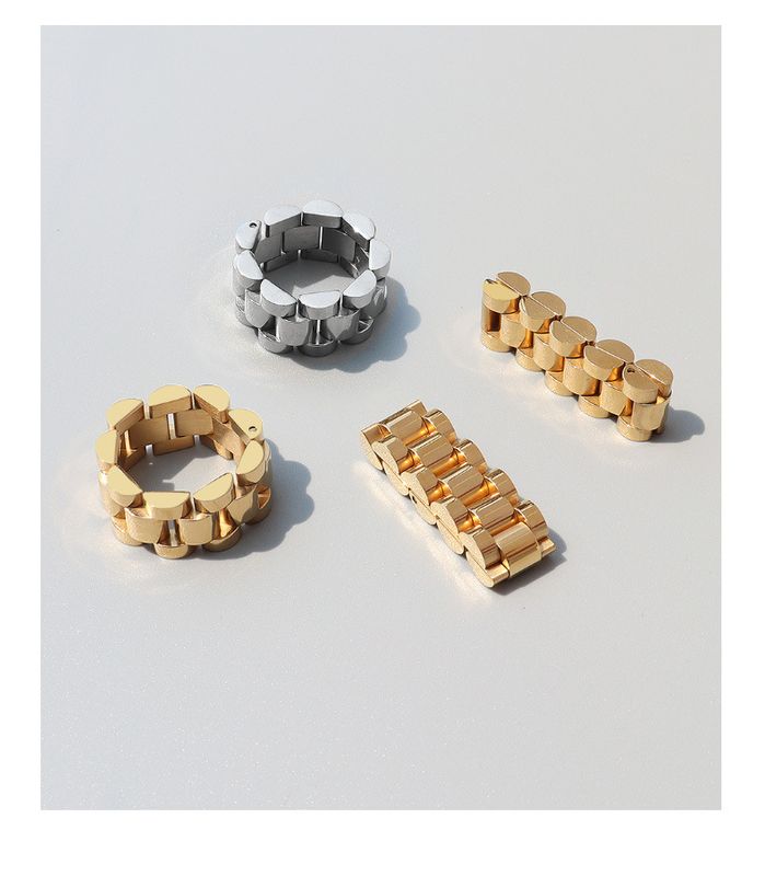 Lässig Einfacher Stil Einfarbig Titan Stahl Überzug Ringe