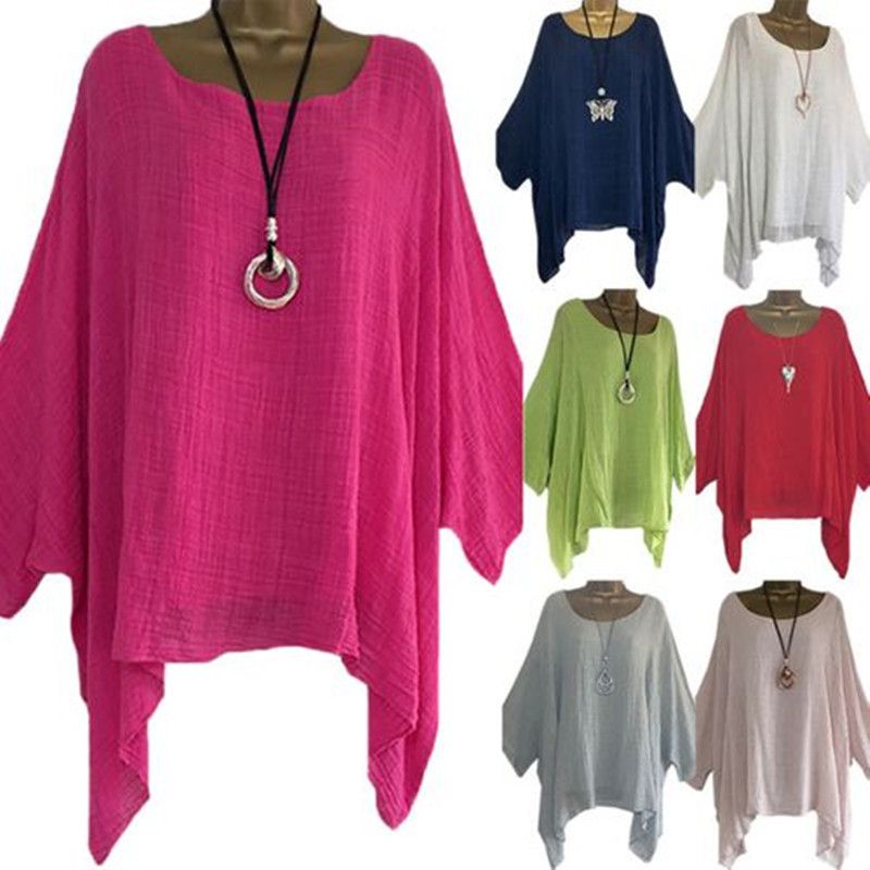 Women's T-shirt 3/4 Length Sleeve T-shirts Casual Solid Color