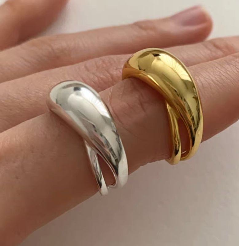 Einfacher Stil Klassischer Stil Einfarbig Titan Stahl Überzug Vergoldet Ringe