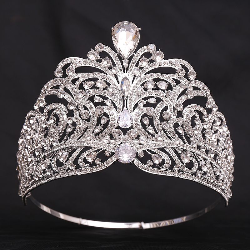 Queen Bridal Crown Alloy Inlay Artificial Crystal Rhinestones Zircon Crown