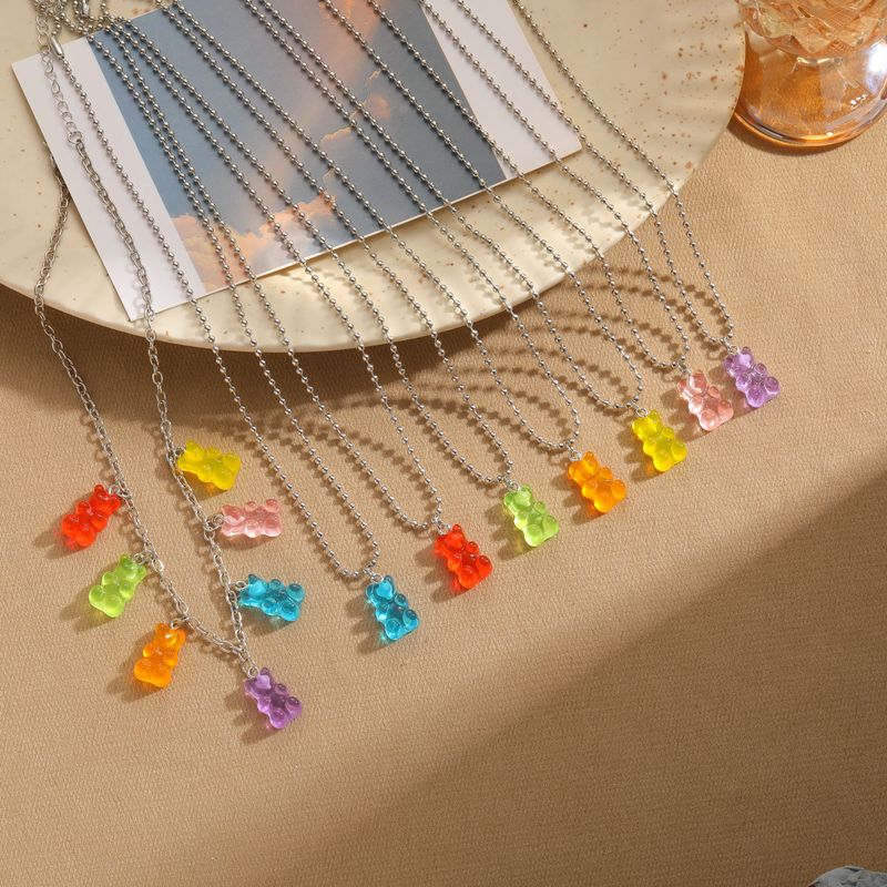 Cute Simple Style Bear Arylic Women's Pendant Necklace