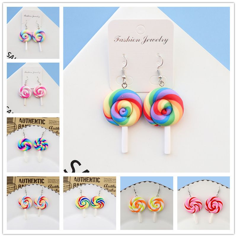 1 Pair Casual Sweet Candy Soft Clay Drop Earrings