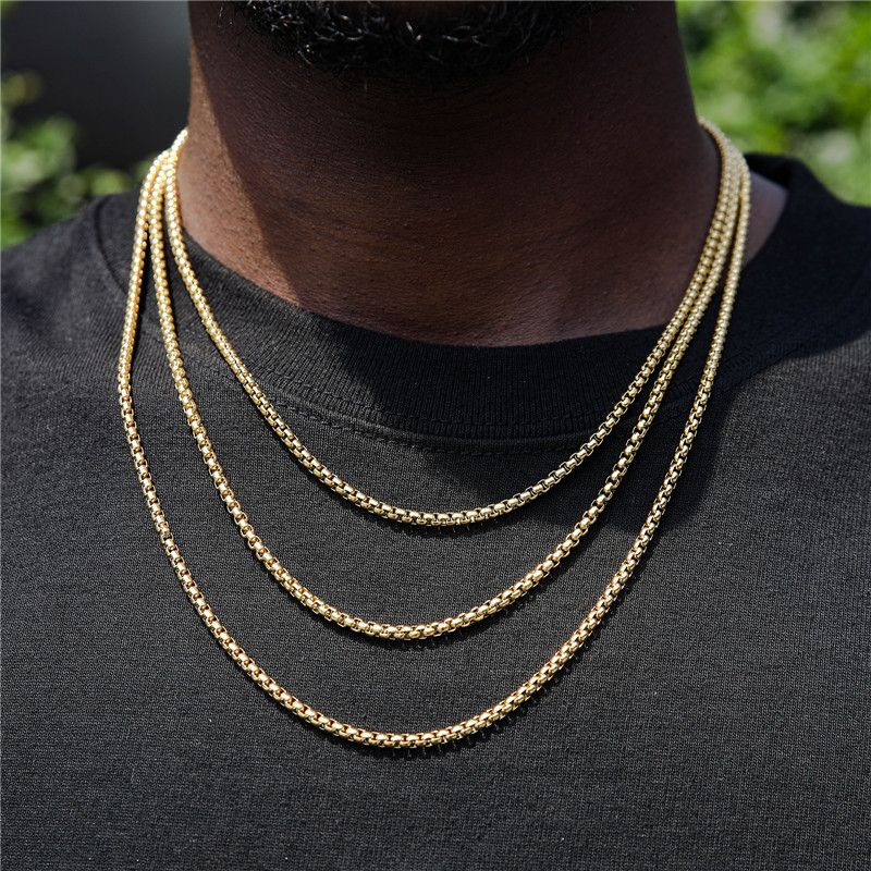 Streetwear Solid Color Stainless Steel Plating Men'S Necklace