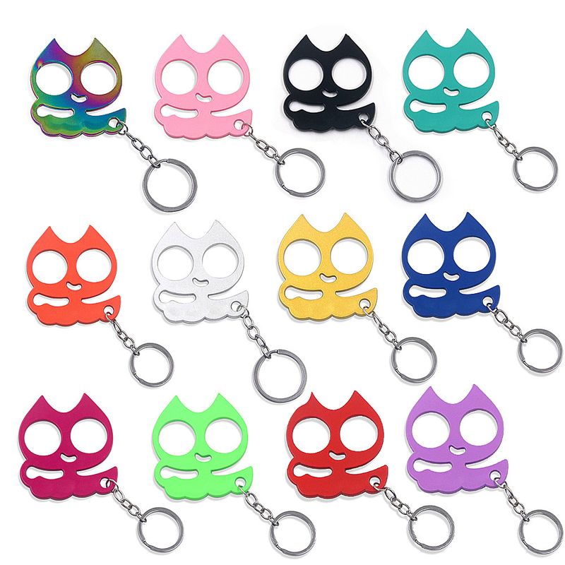 Cartoon Style Solid Color Metal Women's Bag Pendant Keychain