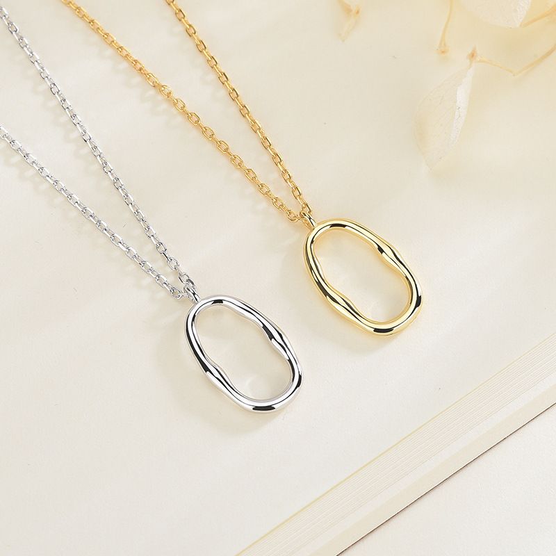 Einfacher Stil Quadrat Sterling Silber Überzug Halskette Mit Anhänger