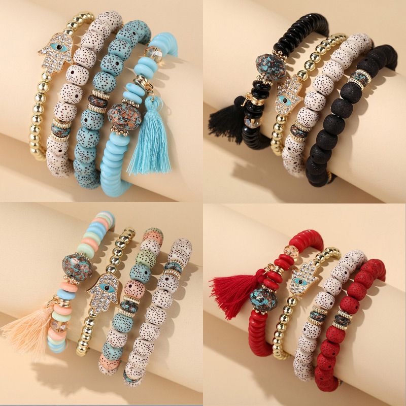 Style Ethnique Œil Alliage Perles De Bois Perlé Femmes Bracelets