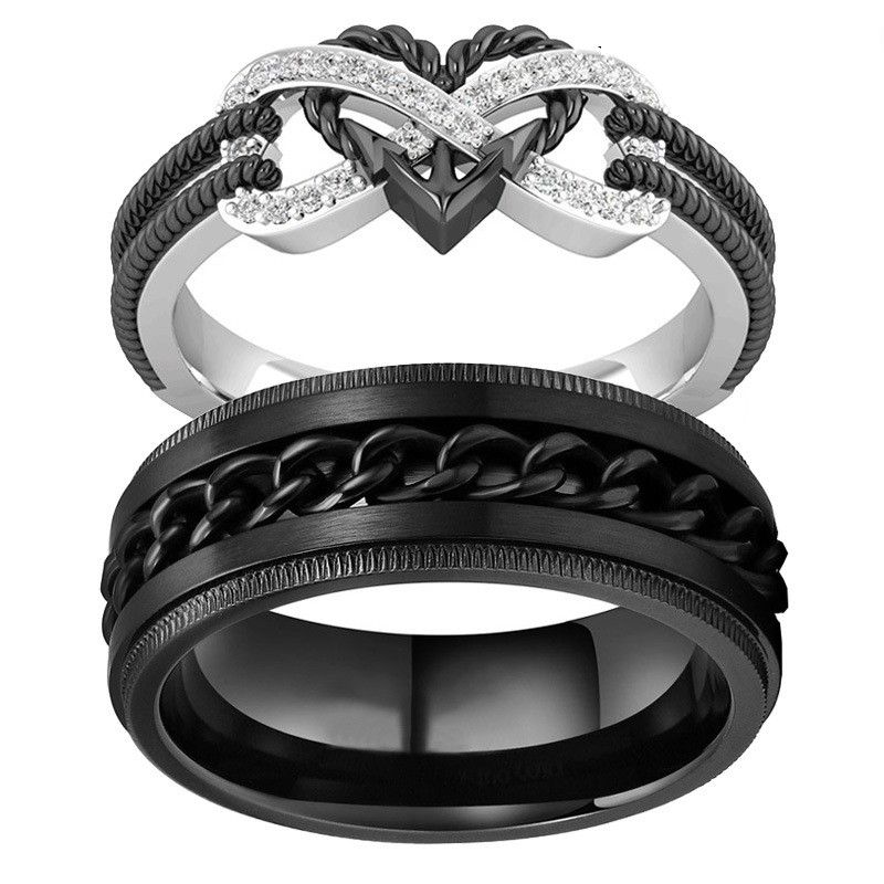 Anillos Unisex Con Incrustaciones De Aleación Chapados En Forma De Corazón Infinito Estilo Simple Casual